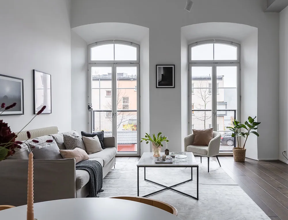 Style sobre et inspirant : loft dans un ancien bâtiment de fabrique à Stockholm (79 m²) - Gallery image 7