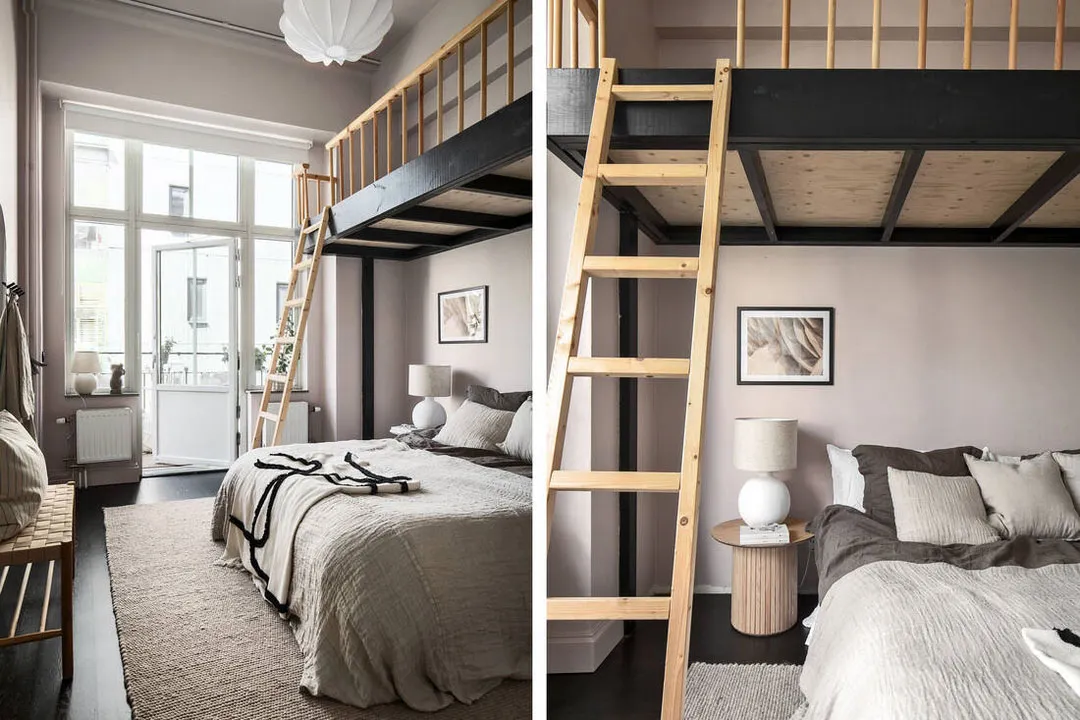 Zwei Dachbodenräume und metallische Elemente: Industrielle Einrichtung in Schweden (68 qm) - Gallery image 16