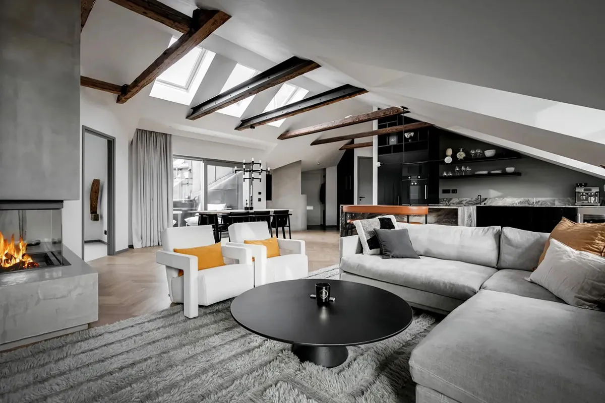 Стильный интерьер просторной мансардной квартиры в Стокгольме - Gallery image 4