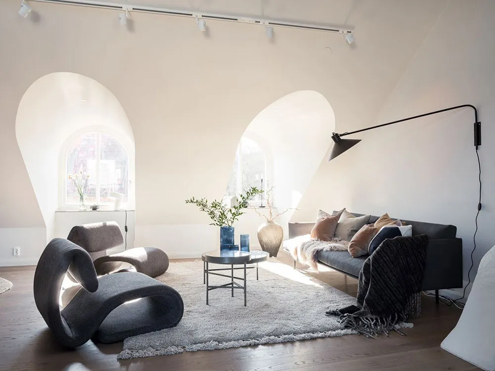 Heller Loft mit eleganter moderner Möbel in Stockholm - Gallery image 3