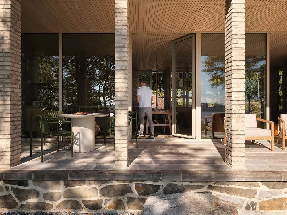 Beauté du brique dans le design d'une maison au bord d'un lac au Canada - Gallery image 7