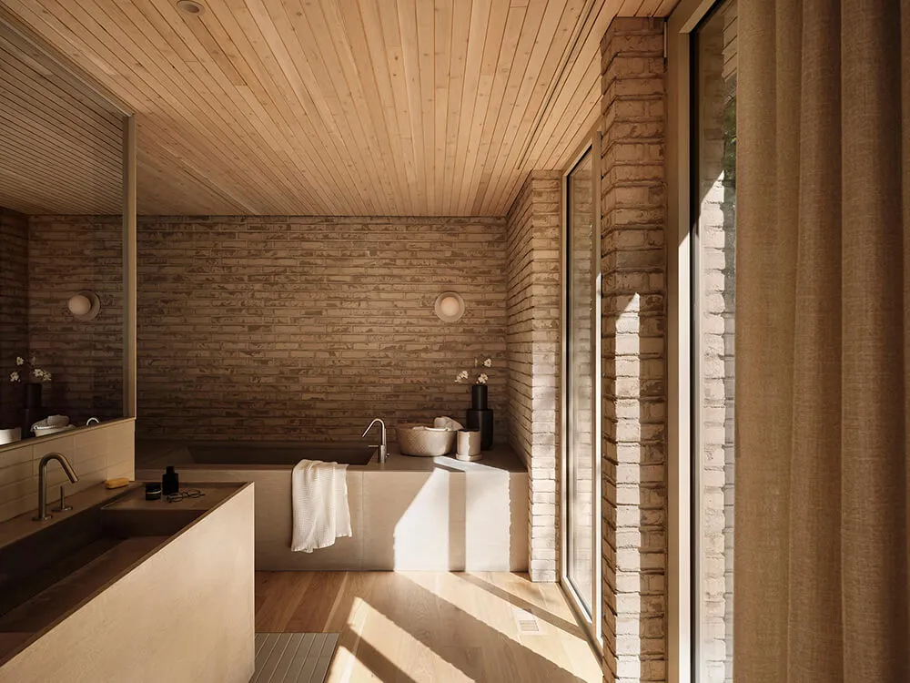 Beauté du brique dans le design d'une maison au bord d'un lac au Canada - Gallery image 15