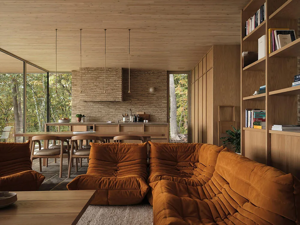 Beauté du brique dans le design d'une maison au bord d'un lac au Canada - Gallery image 8