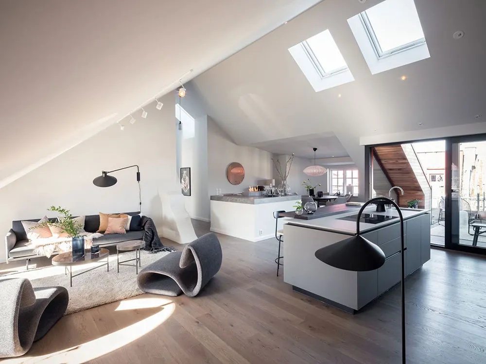 Heller Loft mit eleganter moderner Möbel in Stockholm - Gallery image 1