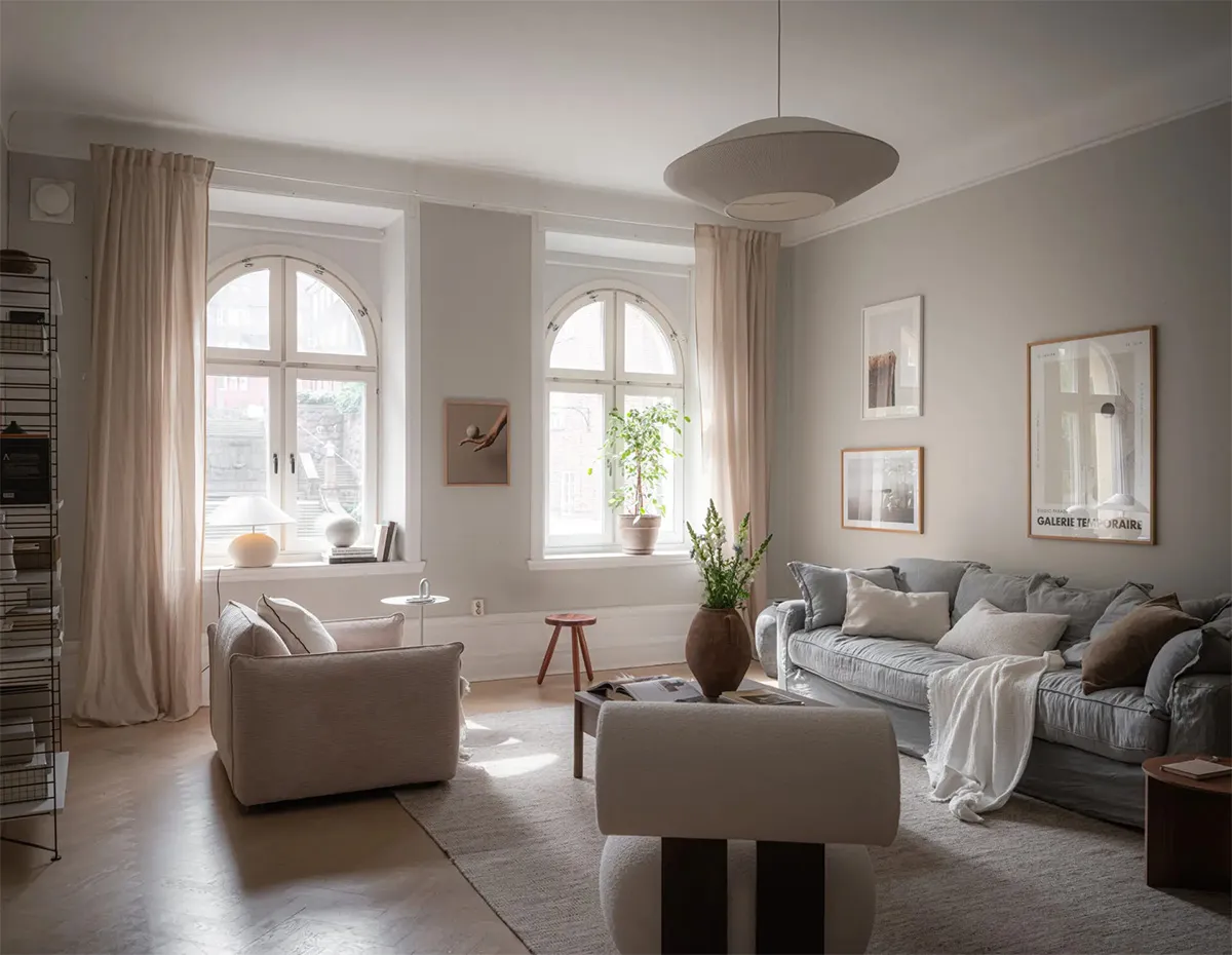 Мягкие пастельные оттенки в дизайне элегантной квартиры в Гётеборге - Gallery image 5