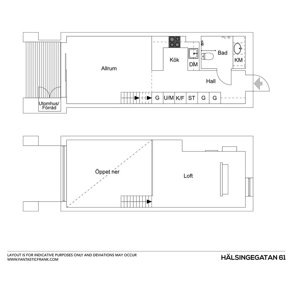 Kleiner Loft mit Dachgeschoss in Stockholm (35 qm) - 19