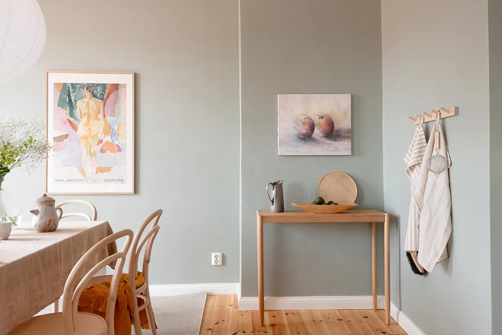 Salle de séjour en terre cuite et cuisine fraîche : appartement à Göteborg - Gallery image 27