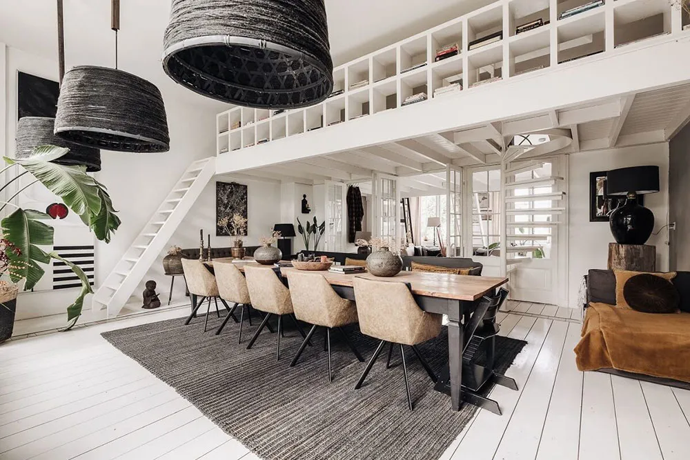 Black floors, white ceilings: amazing house in former school building in Netherlands - Gallery image 20