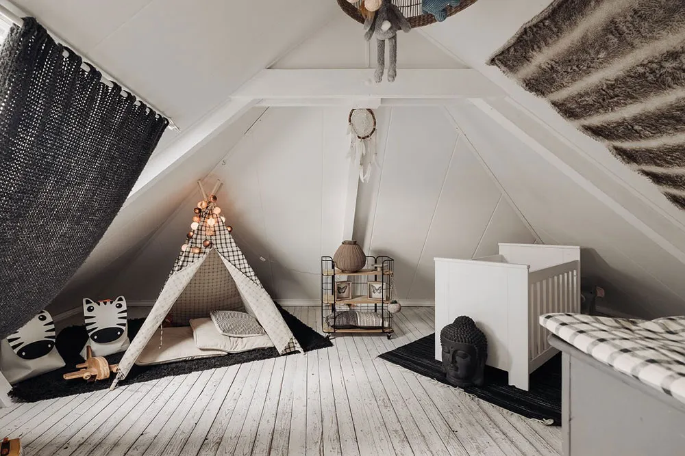Black floors, white ceilings: amazing house in former school building in Netherlands - Gallery image 25