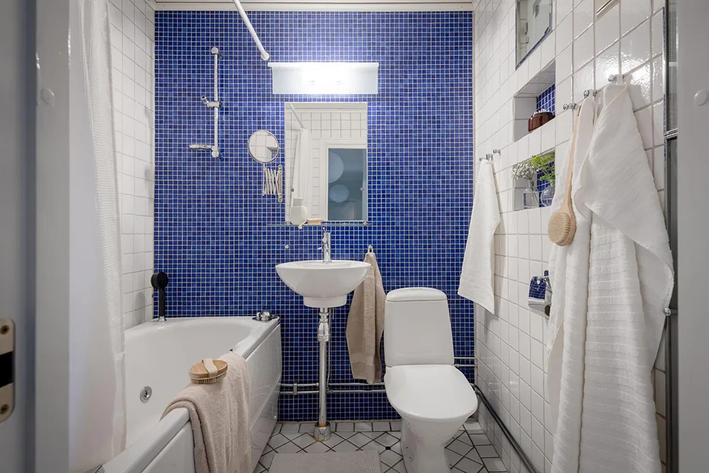 Salle de séjour en terre cuite et cuisine fraîche : appartement à Göteborg - Gallery image 33