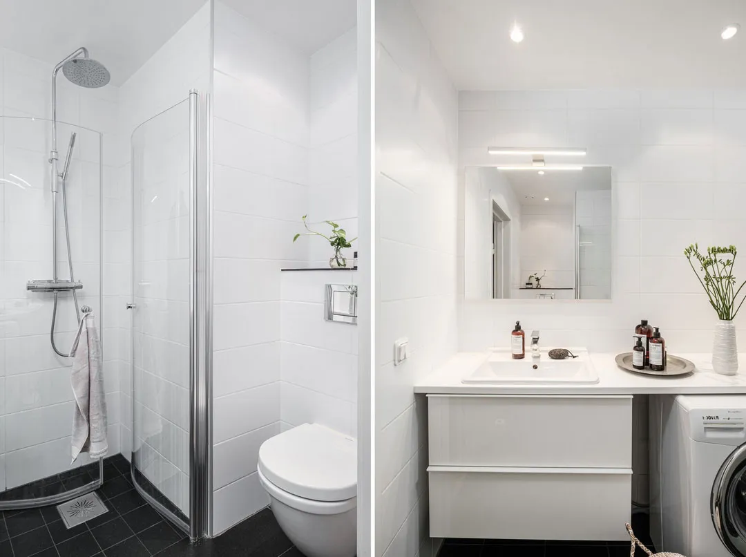 Ziegelsteinwand als Hauptakzent im Design einer Wohnung in Schweden - Gallery image 23