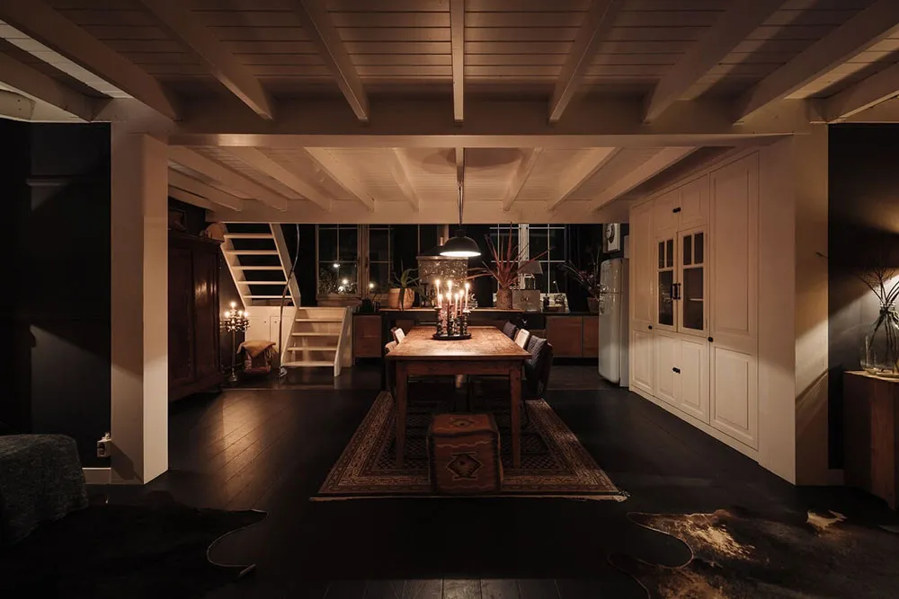 Black floors, white ceilings: amazing house in former school building in Netherlands - Gallery image 8