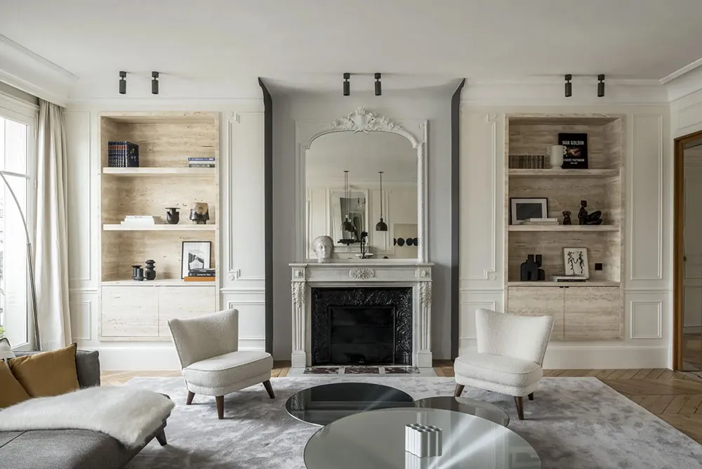 Piękno naturalnego kamienia w eleganckim apartamencie w Paryżu - Gallery image 3