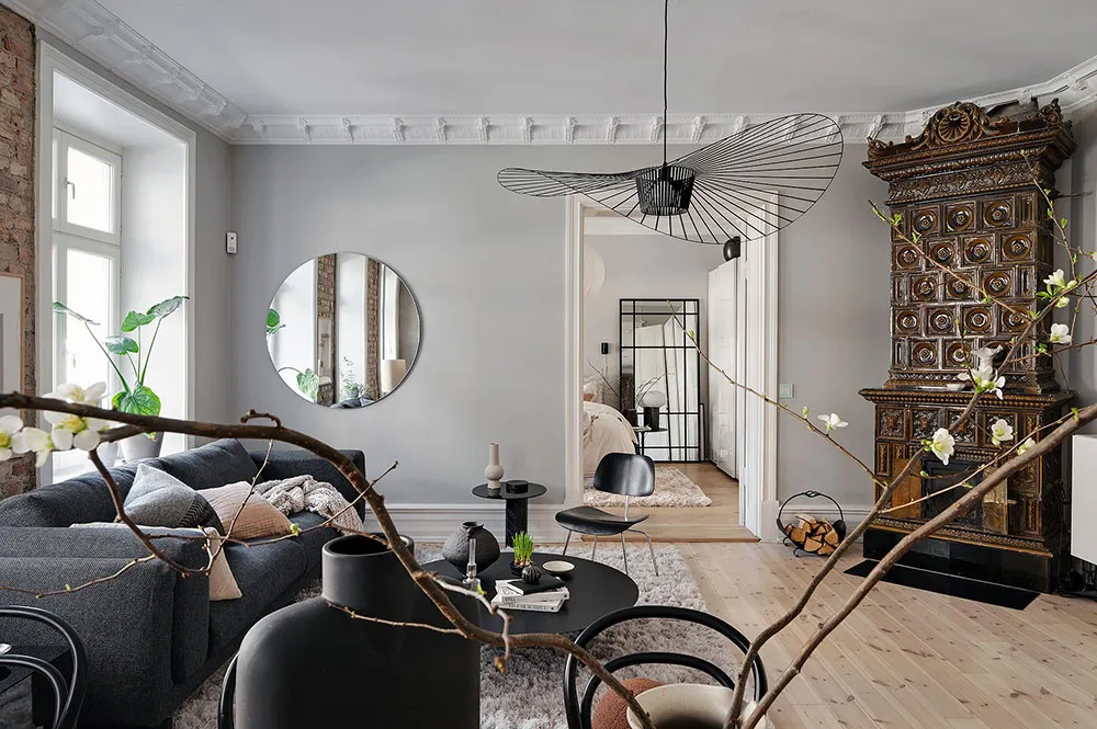 Pared de ladrillo y tonos tierra: apartamento en Gotemburgo (88 m²) - Gallery image 13