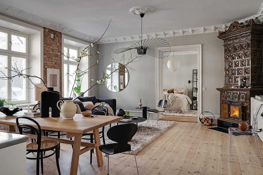 Pared de ladrillo y tonos tierra: apartamento en Gotemburgo (88 m²) - Gallery image 10