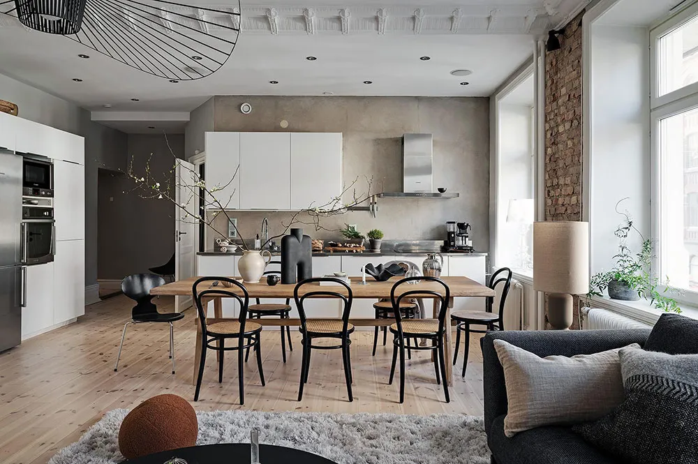 Pared de ladrillo y tonos tierra: apartamento en Gotemburgo (88 m²) - Gallery image 4