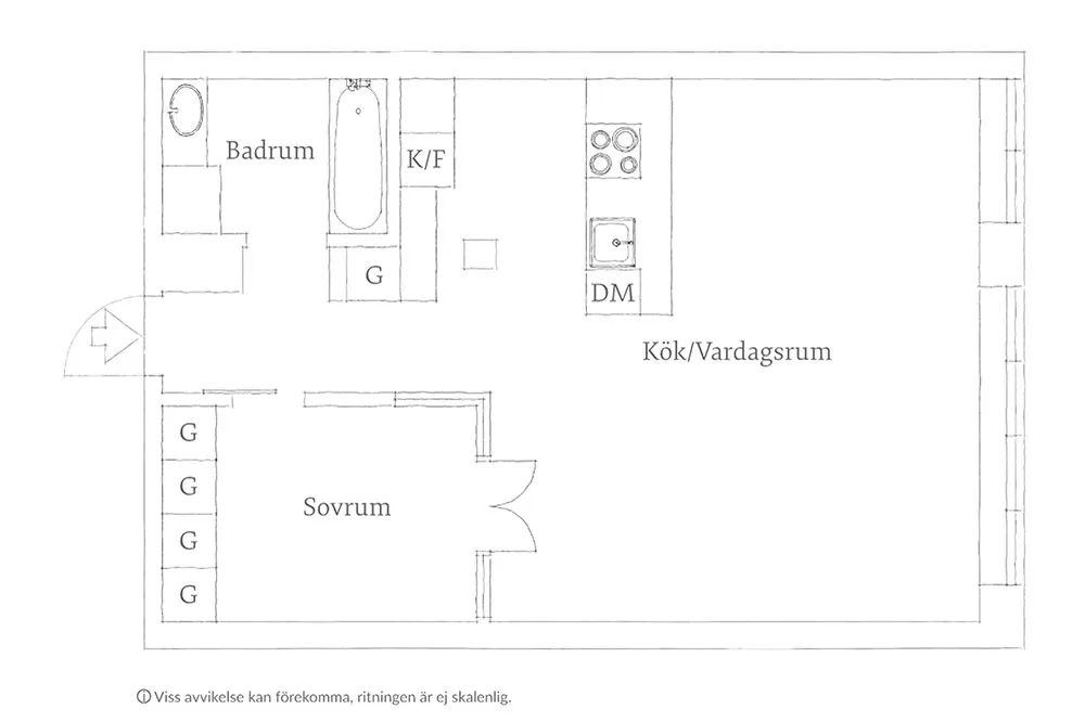 Inteligentna planista i przemysłowe detale: klasyczna studia w Szwecji (56 m²) - Gallery image 17