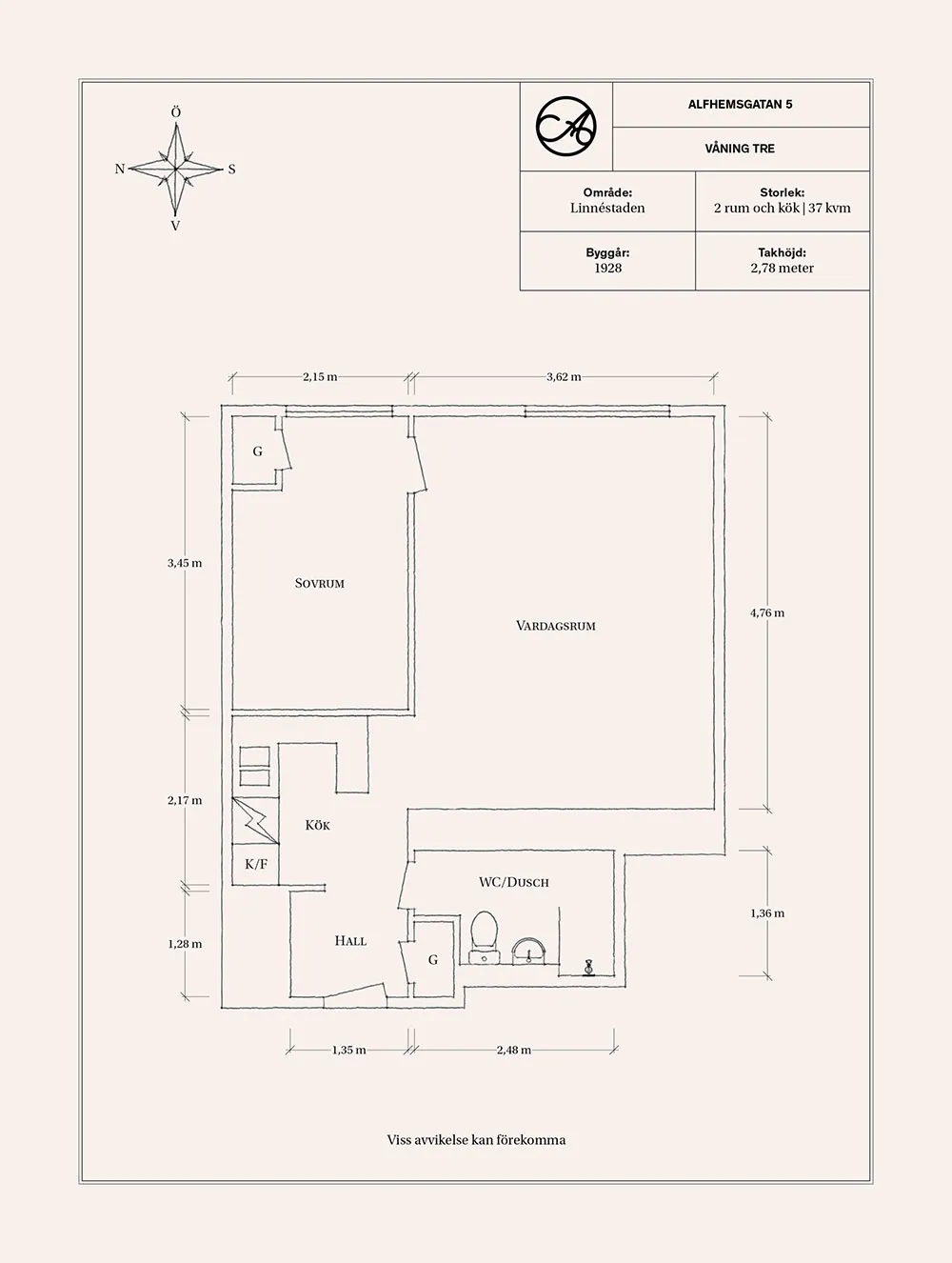 Kleine skandinavische Wohnung in einer schönen, gedämpften Farbpalette (37 qm) - Gallery image 25