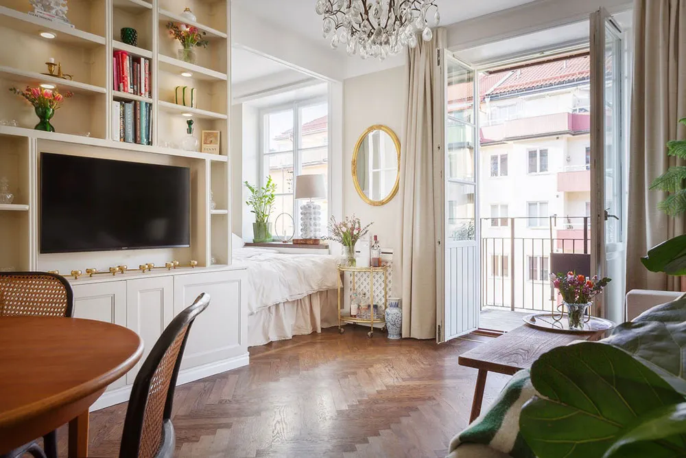 Kleine Studio-Wohnung mit Schlafzimmer in der Ecke und charmantem Interiordesign (34 qm) - 2