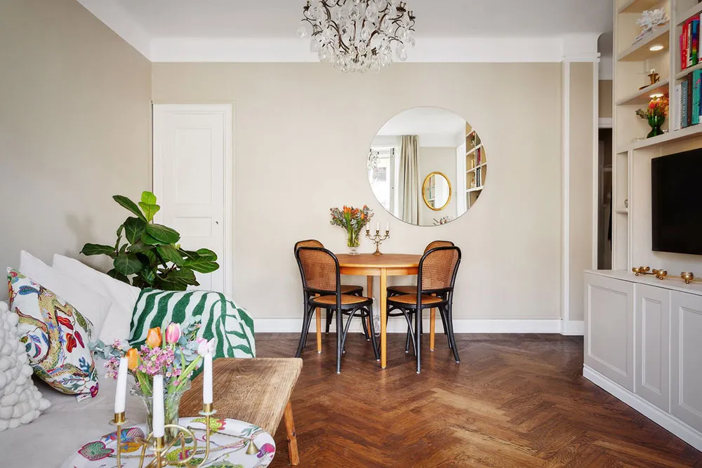Kleine Studio-Wohnung mit Schlafzimmer in der Ecke und charmantem Interiordesign (34 qm) - 6