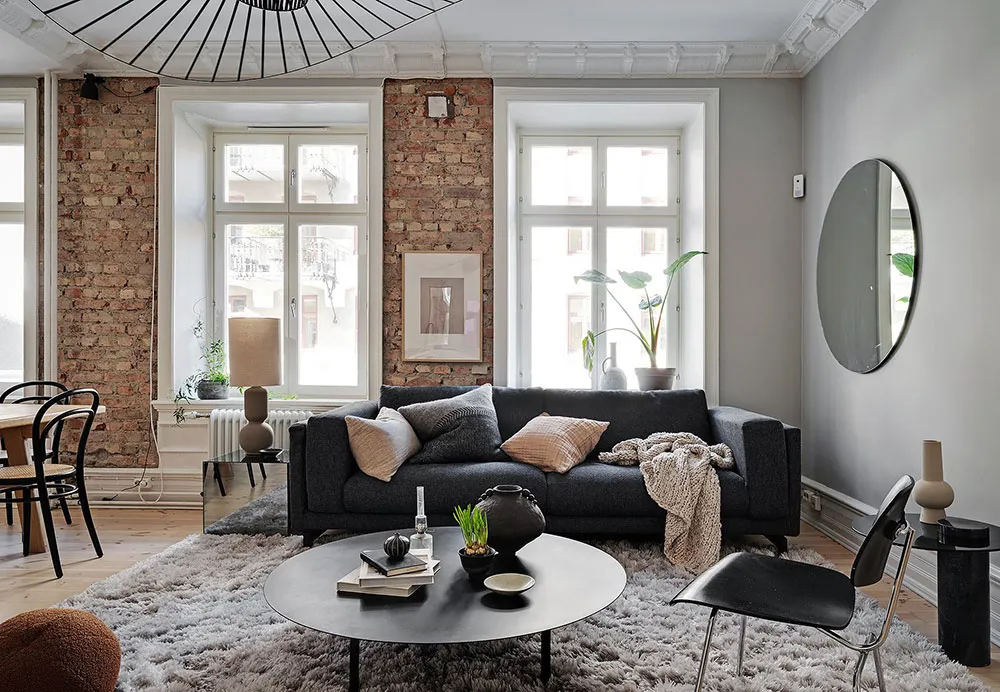 Pared de ladrillo y tonos tierra: apartamento en Gotemburgo (88 m²) - Gallery image 14