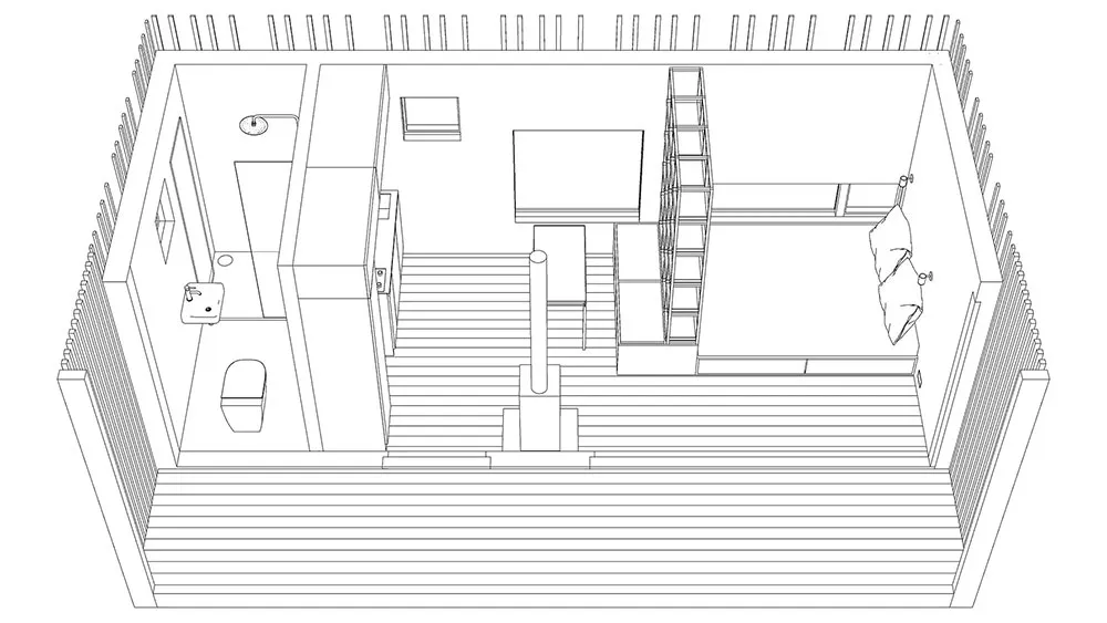 Kompakter moderner Holzhütchen für den Natururlaub (18 qm) - Gallery image 12