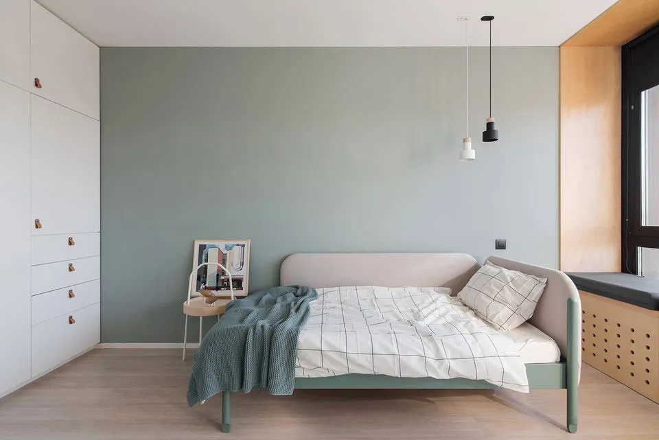 Stylowy czarno-biały interior z zielonymi akcentami dla młodej rodziny w Kijowie (69 m²) - Gallery image 10