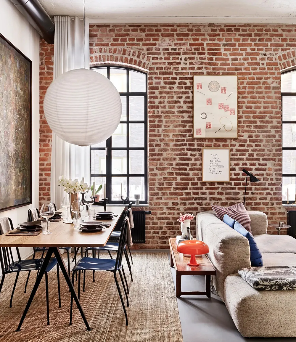 Стильная квартира молодой пары в здании 170-летней фабрики в Осло - Gallery image 3