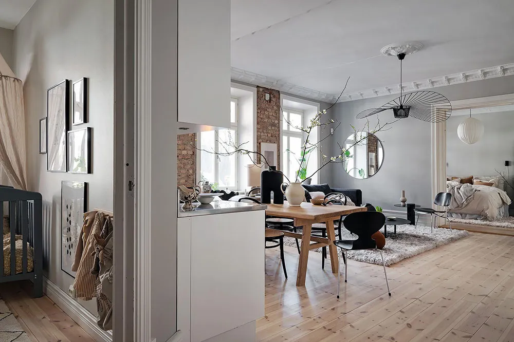 Pared de ladrillo y tonos tierra: apartamento en Gotemburgo (88 m²) - Gallery image 22