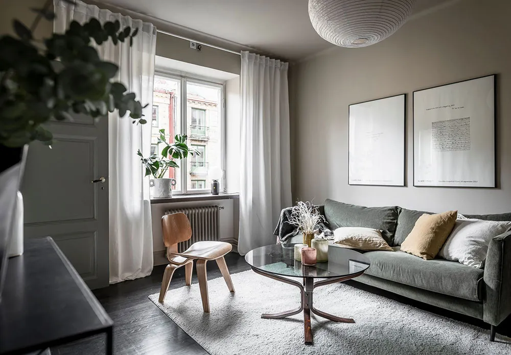 Kleine skandinavische Wohnung in einer schönen, gedämpften Farbpalette (37 qm) - Gallery image 14