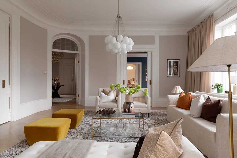 Мягкий и элегантный интерьер великолепной квартиры в старом доме в Стокгольме - Gallery image 3