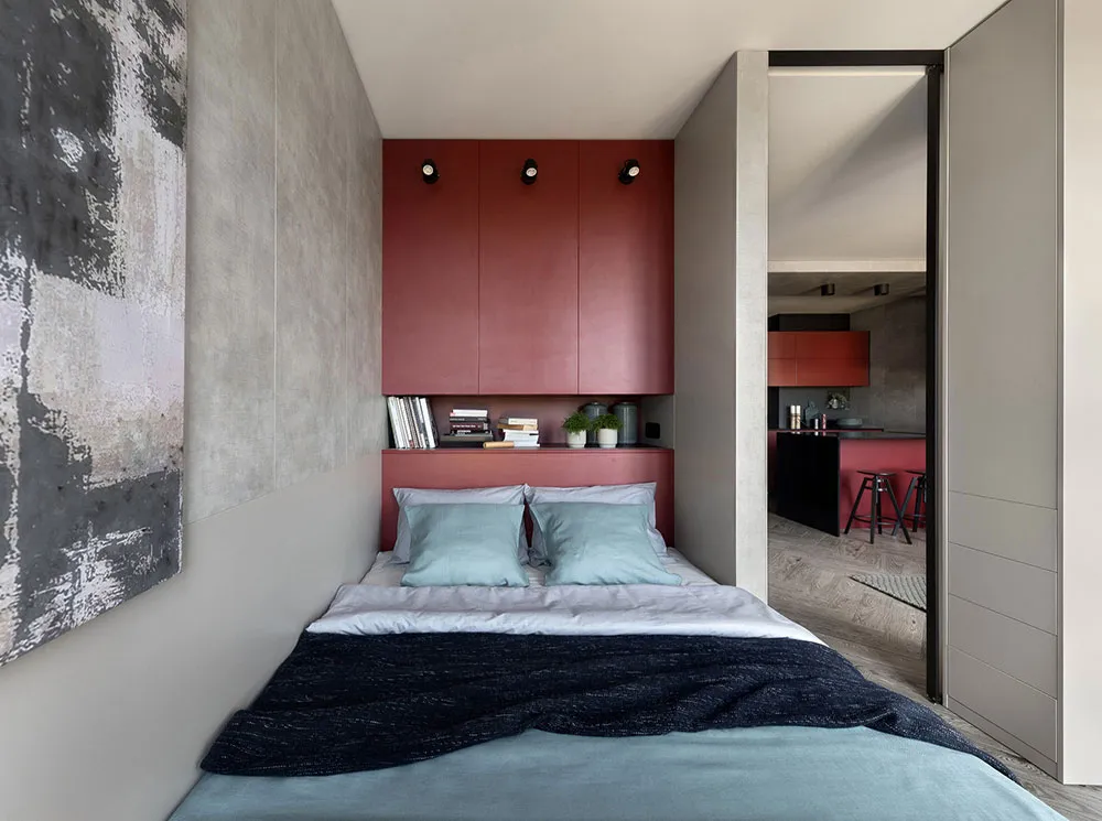 Pequeña apartamento con cocina morada en Kiev según el proyecto de Elena Fatieva (42 m²) - Gallery image 9