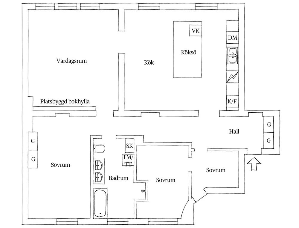 Шведська квартира з атмосферною гостинією та світлою кухнею з ліпиною - Gallery image 31