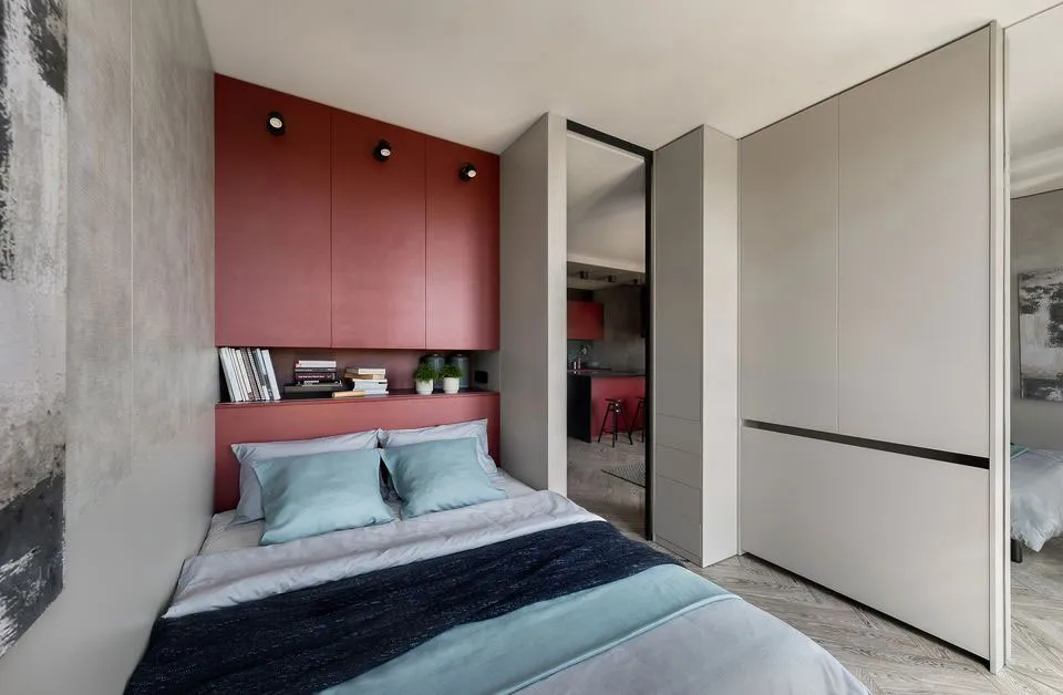 Pequeña apartamento con cocina morada en Kiev según el proyecto de Elena Fatieva (42 m²) - Gallery image 11