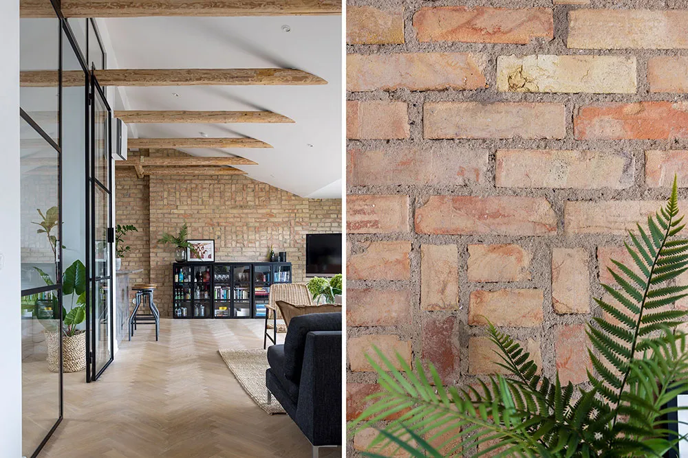 Jasna mansarda w Szwecji z ceglana ścianą i tarasem (82 m²) - Gallery image 14