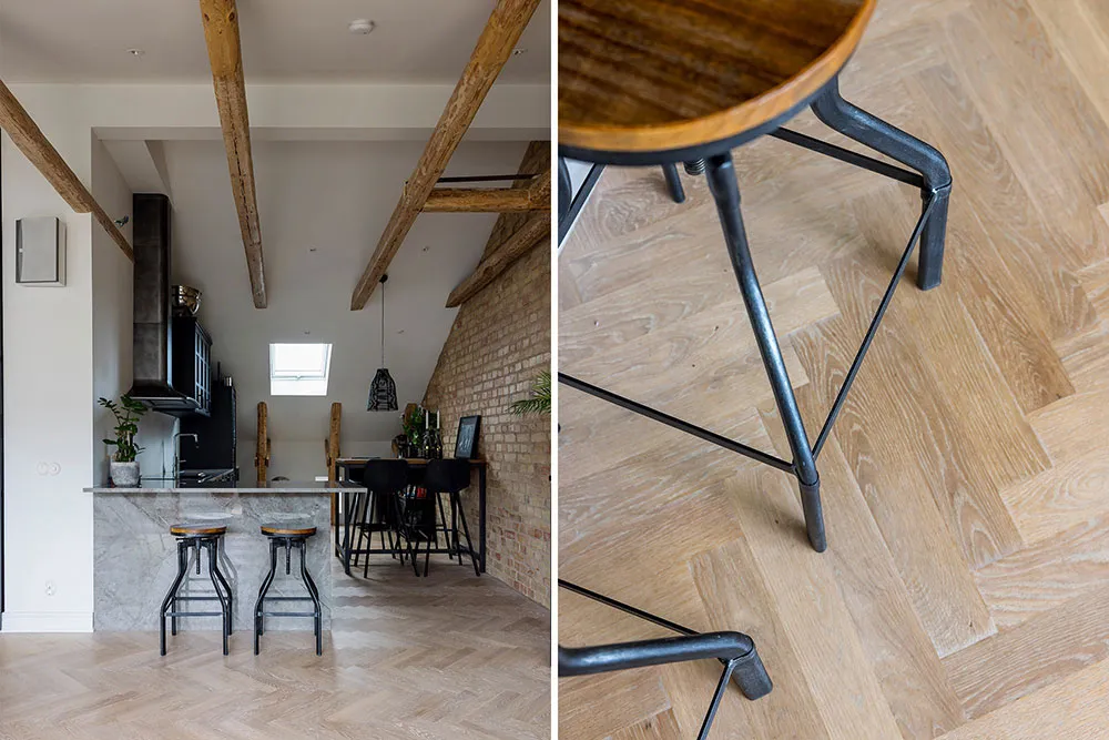 Jasna mansarda w Szwecji z ceglana ścianą i tarasem (82 m²) - Gallery image 7