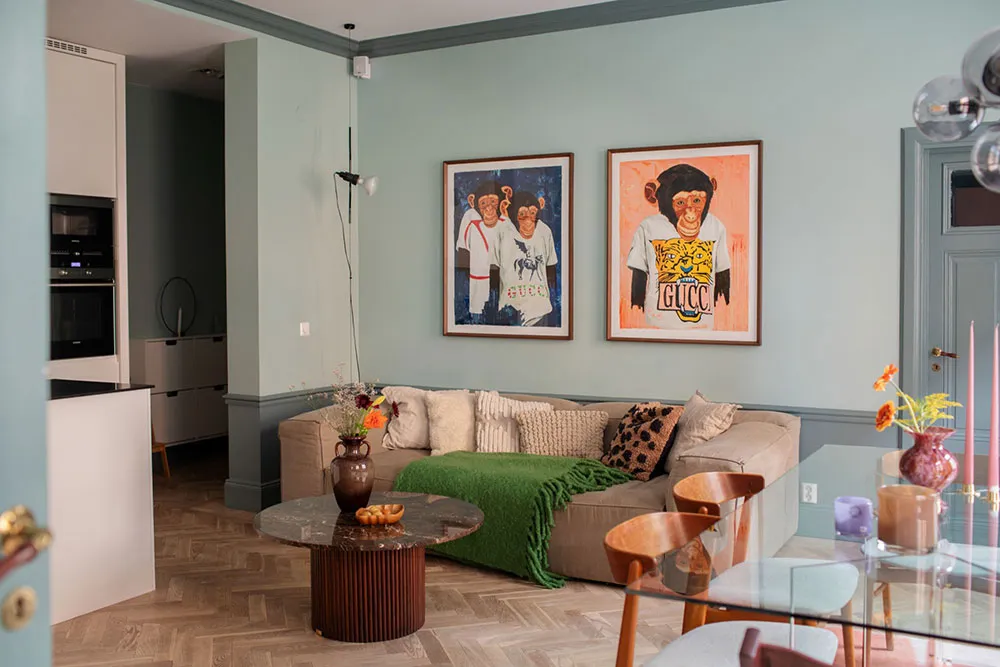 Ungewöhnliche Farben im schwedischen Wohnzimmer-Design (77 qm) - Gallery image 8