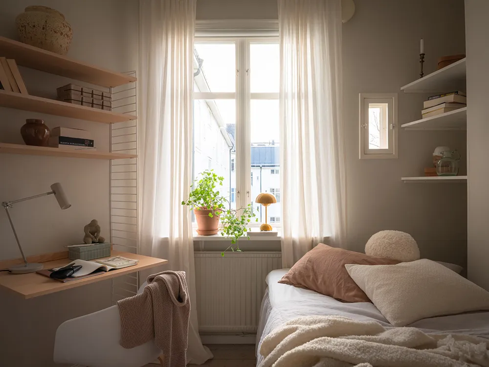 Rudy sofap i otwarte półki: żywy интерьер w Getborgu (65 m²) - 20