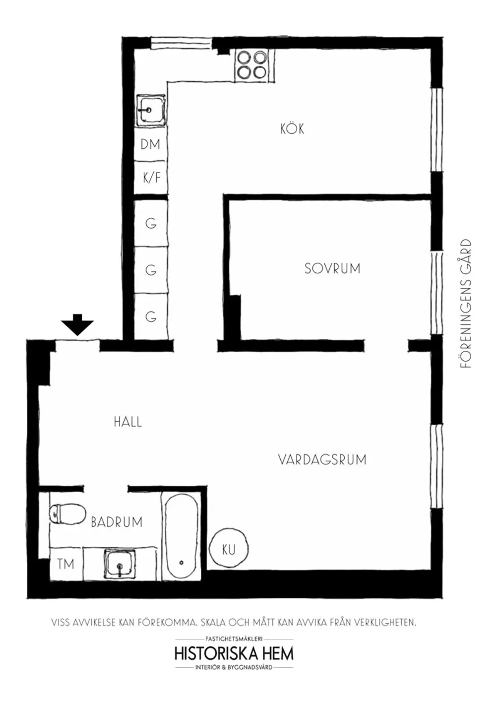 Стильний інтер'єр малої квартири з видом на кам'яну стіну (44 кв. м) - Gallery image 33