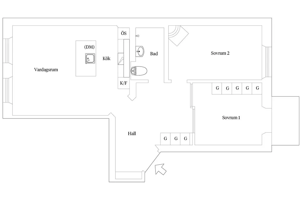 Cuisine en contreplaqué et poêle moderne : un appartement inhabituel à Stockholm (71 m²) - Gallery image 26