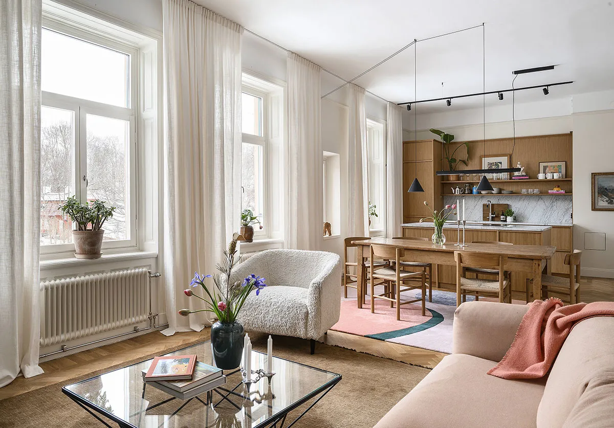 Лёгкие пастельные оттенки в дизайне приятной квартиры в Стокгольме - Gallery image 3