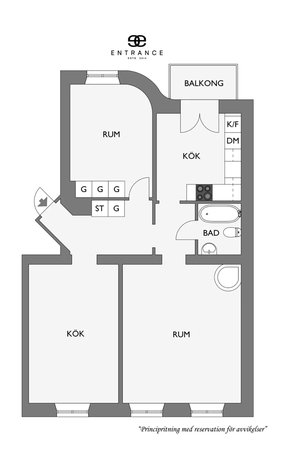 Белая скандинавская квартира с тёмным диваном (79 кв. м) - Gallery image 34