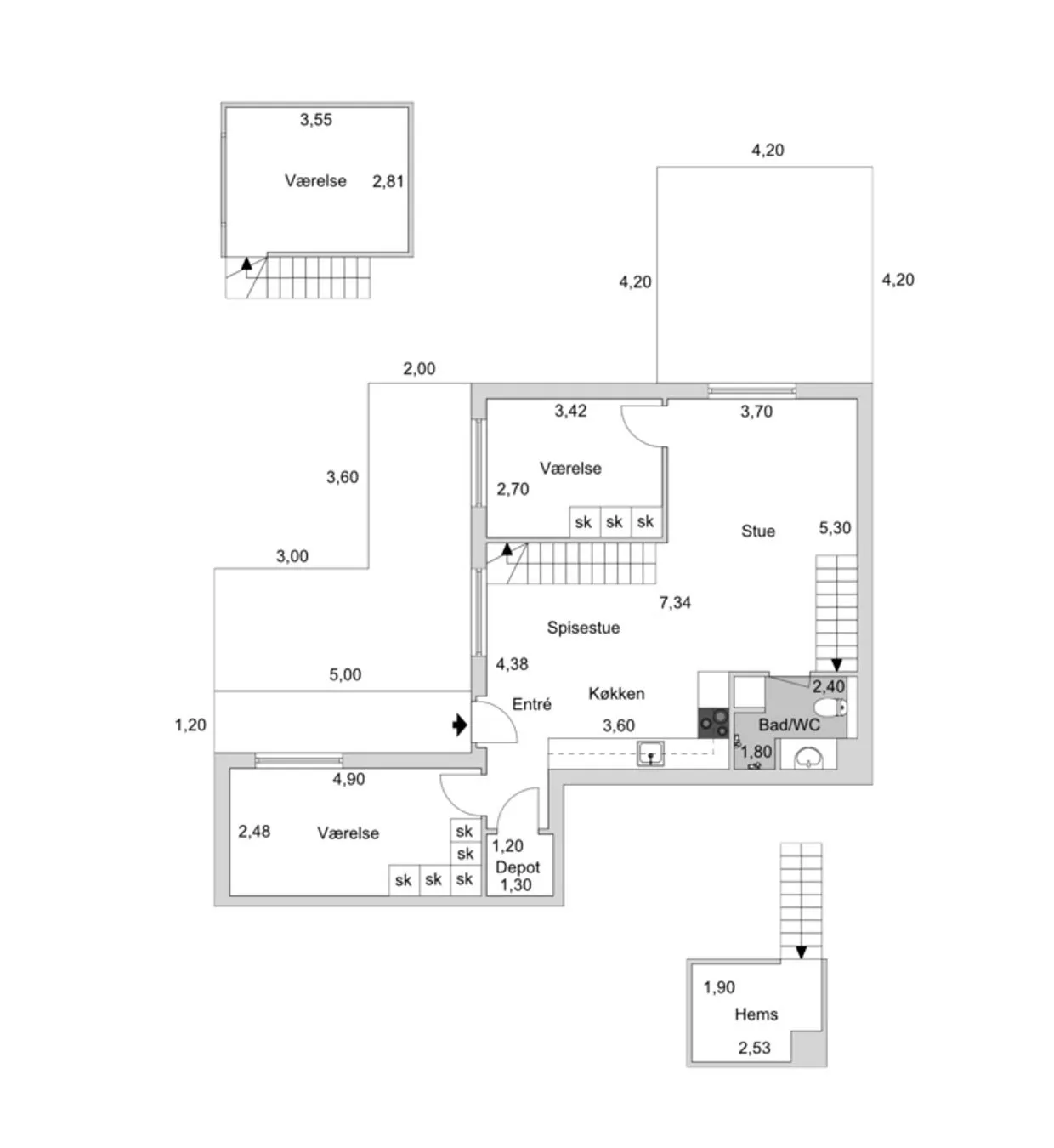 Plafonds très hauts et deux mansardes : appartement dans un bâtiment d'usine à Copenhague - Gallery image 33