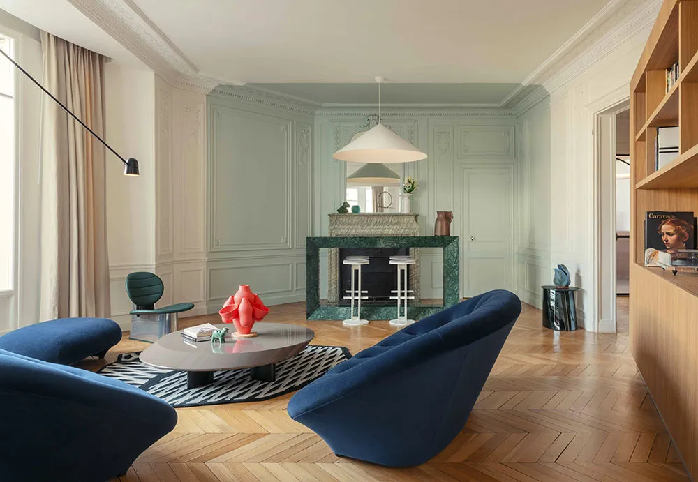 Лёгкий современный дизайн для просторной квартиры в Османском доме в Париже - Gallery image 3