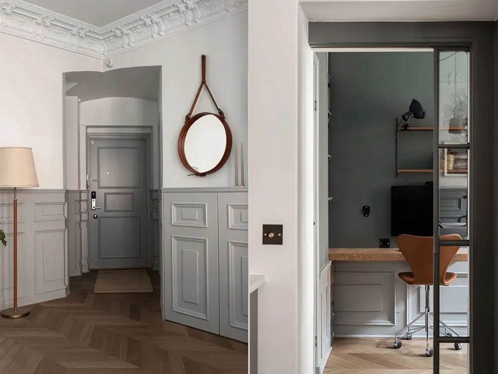 Décor mural classique et meubles modernes : une apartment élégant à Stockholm - Gallery image 10