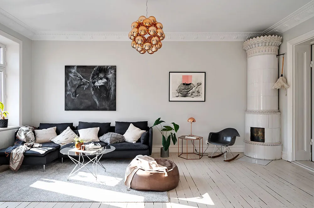 Nice pastel kitchen in light Scandinavian apartment design (100 sqm) - Gallery image 12