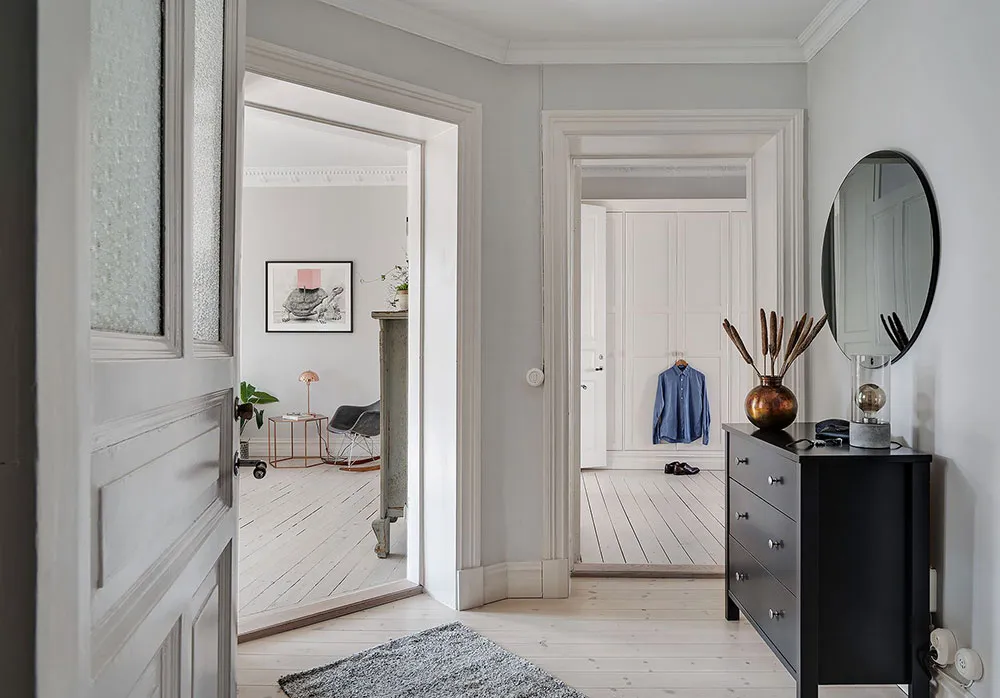 Nice pastel kitchen in light Scandinavian apartment design (100 sqm) - Gallery image 30