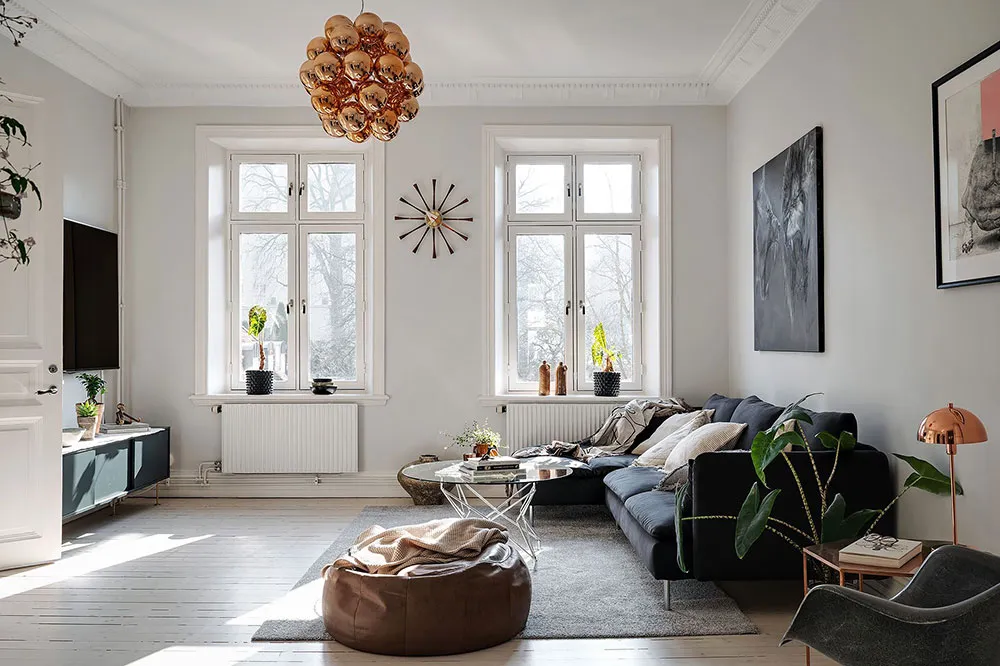 Nice pastel kitchen in light Scandinavian apartment design (100 sqm) - Gallery image 17