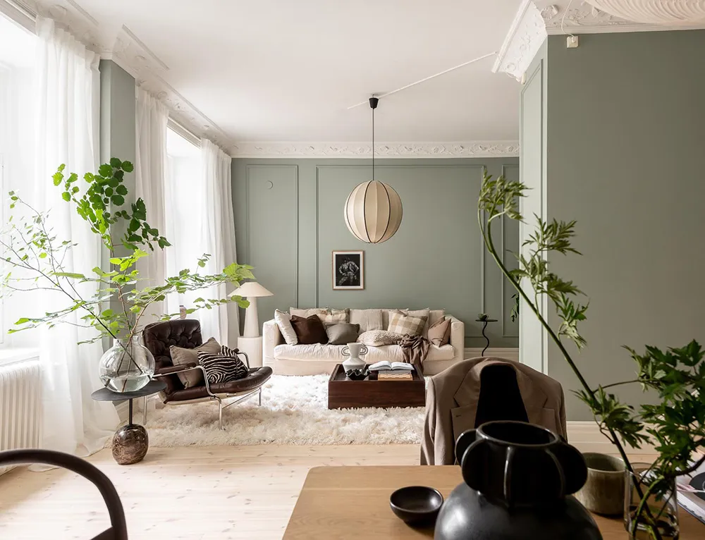 Helle Wohnung mit olivengrünen Wänden in Göteborg (66 qm) - Gallery image 2