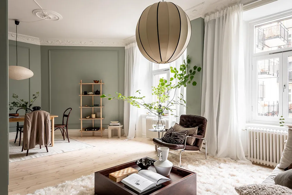 Helle Wohnung mit olivengrünen Wänden in Göteborg (66 qm) - Gallery image 7